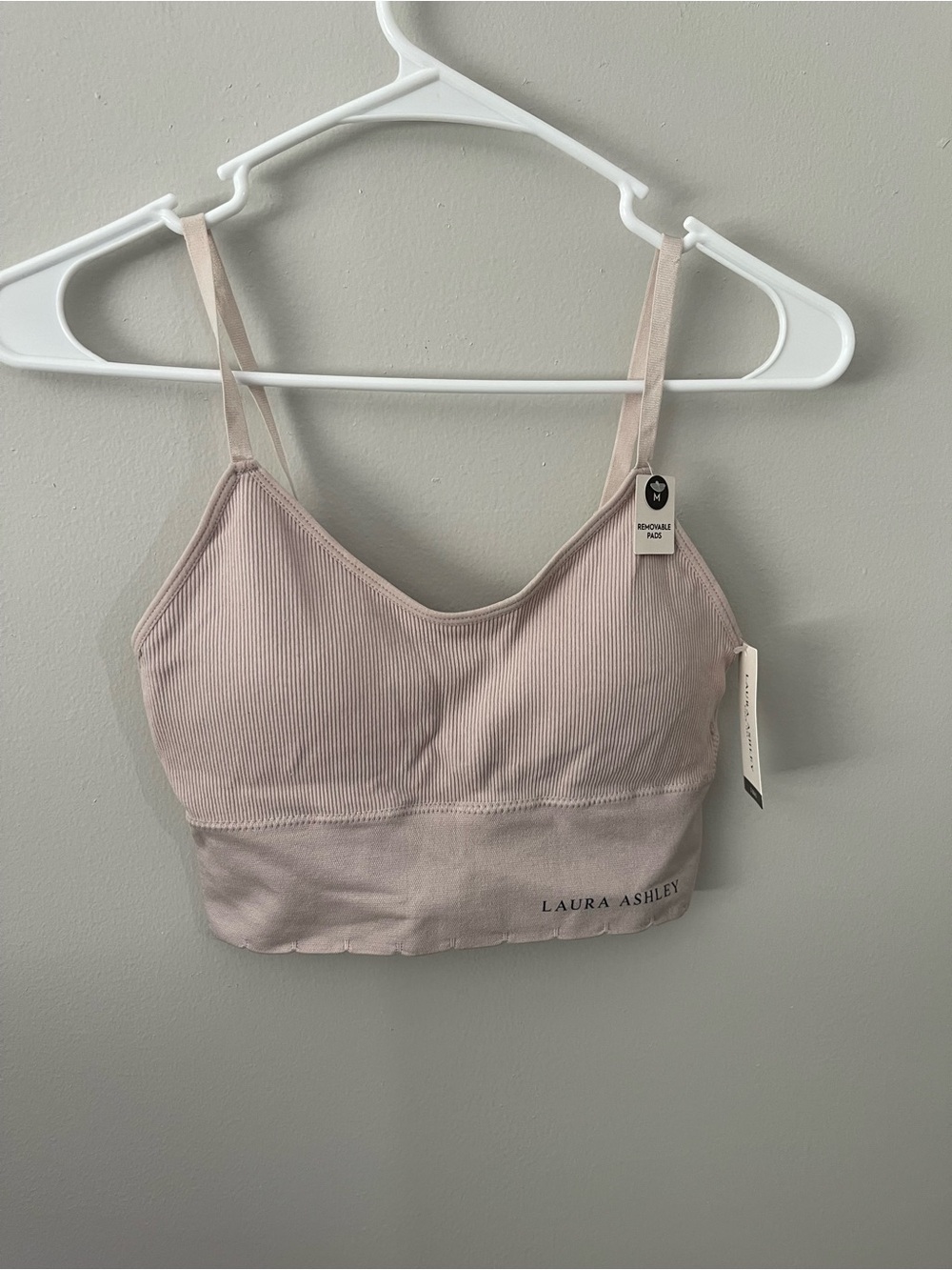 Laura Ashley Dusty Blush Ribbed Sports Bralette